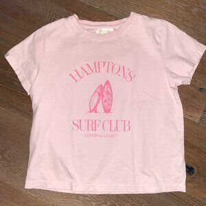 RARE! LoveShackFancy Lia Tee Powder Pink Hamptons Surf Club